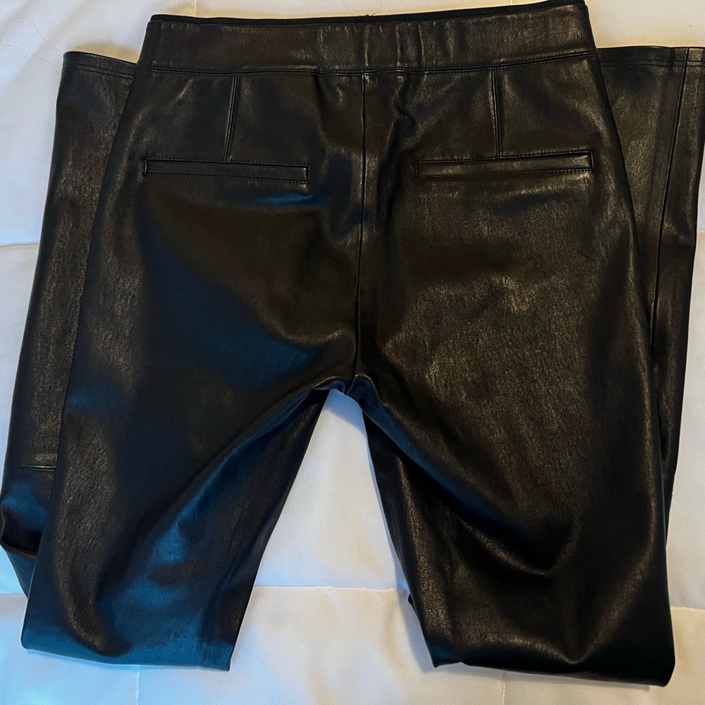 Helmut Lang Black Lambskin Leather Pants (Petite)
